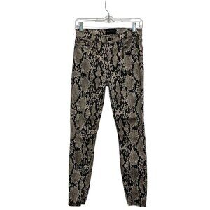 Black Orchid Los Angeles Carmen  Womens Snake Print Skinny Jeans Size 26 Cotton